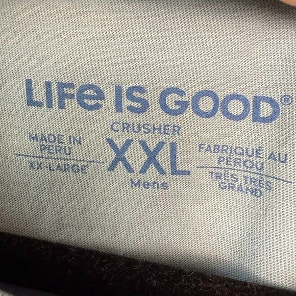 Life is Good "Livin' on a Pair" Long Sleeve Mens XXL Blue Pullover Crewneck - Picture 5 of 7